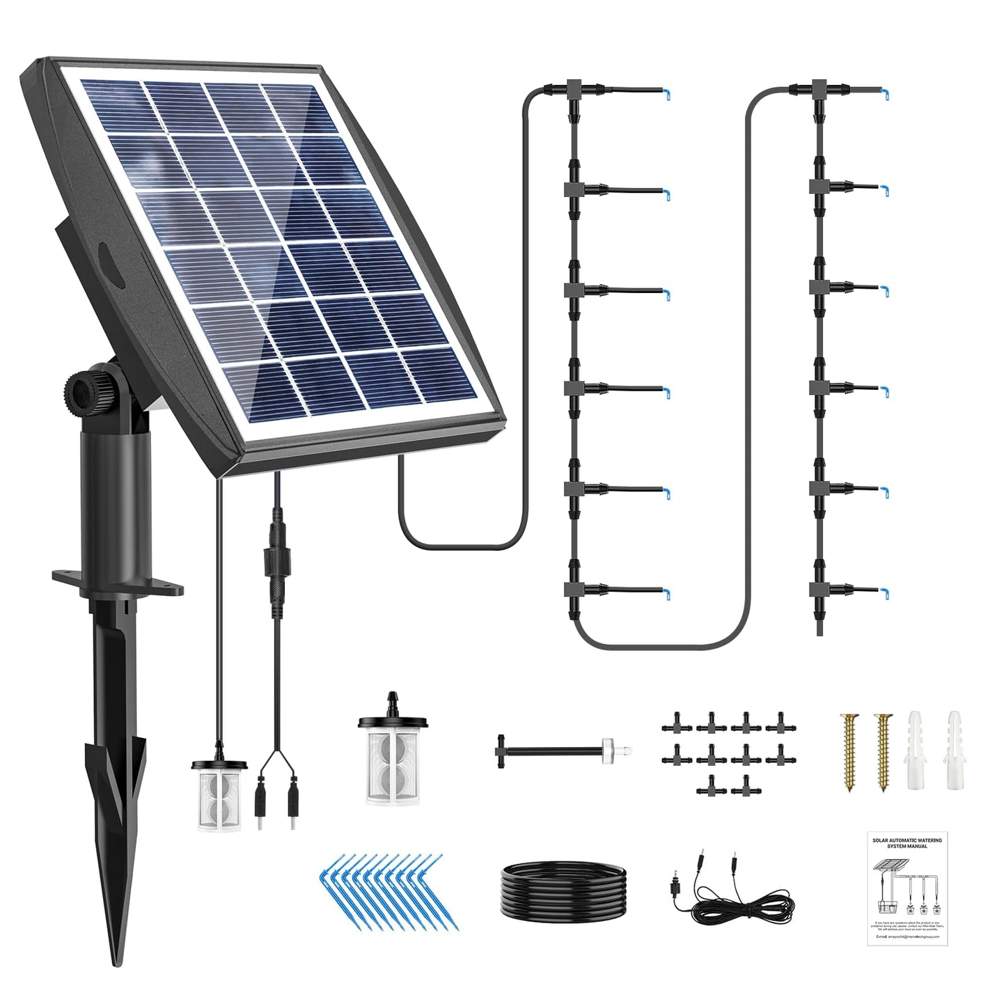 Solar Automatic Drip Irrigation Kit System –&Self-Watering Device for 10 or 20,30 Pots 🪴☀️💧