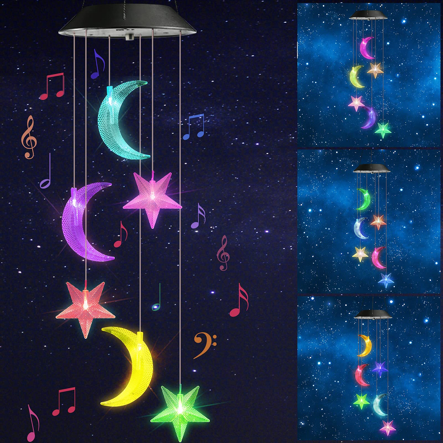 Solar Hydrangea Ball Wind Chime – 7 Color Changing Lights, IP65 Waterproof 🌸🔮