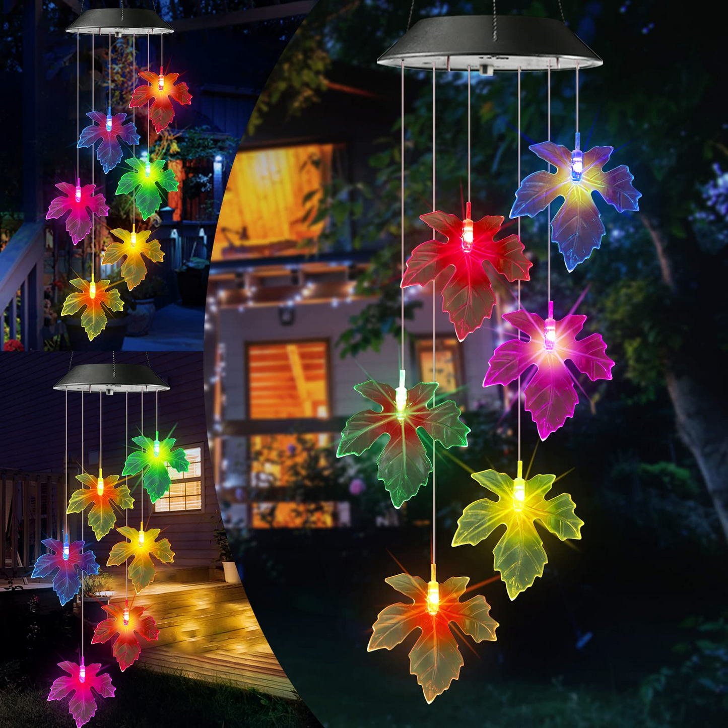 Solar Hydrangea Ball Wind Chime – 7 Color Changing Lights, IP65 Waterproof 🌸🔮