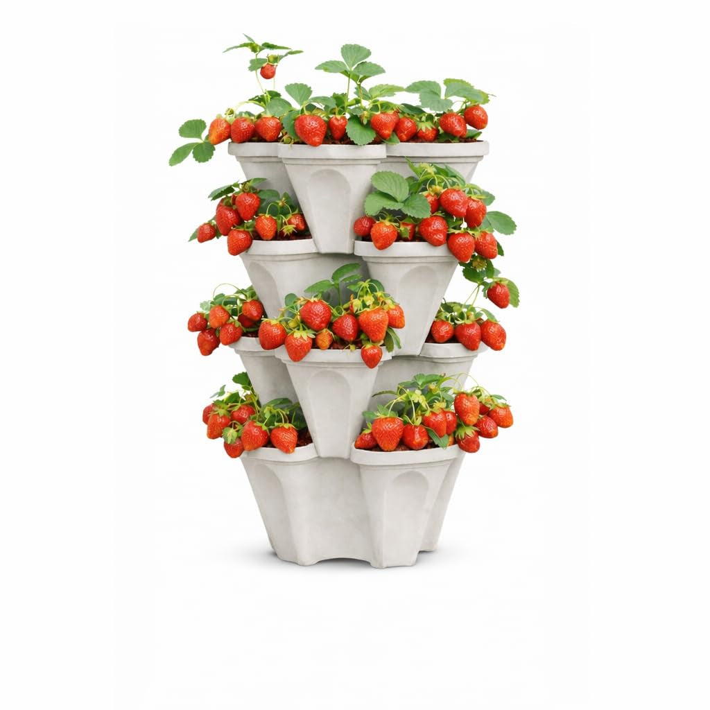 Vertical Planter Tower – Grow 16 Plants in Just 1 Square Foot, Self-Watering🌱🍓