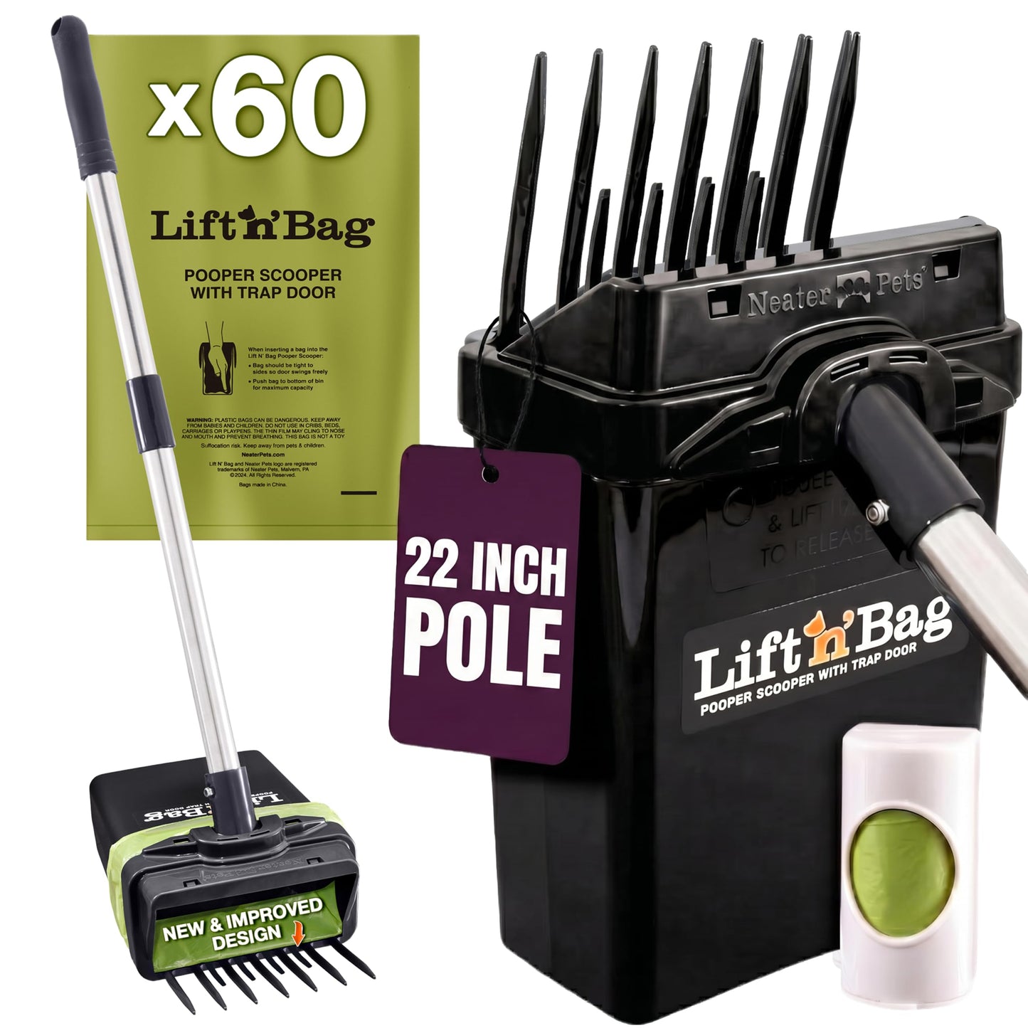 Lift N' Bag Dog Pooper Scooper – New & Improved Design, One-Handed Operation 🐕🧹✅