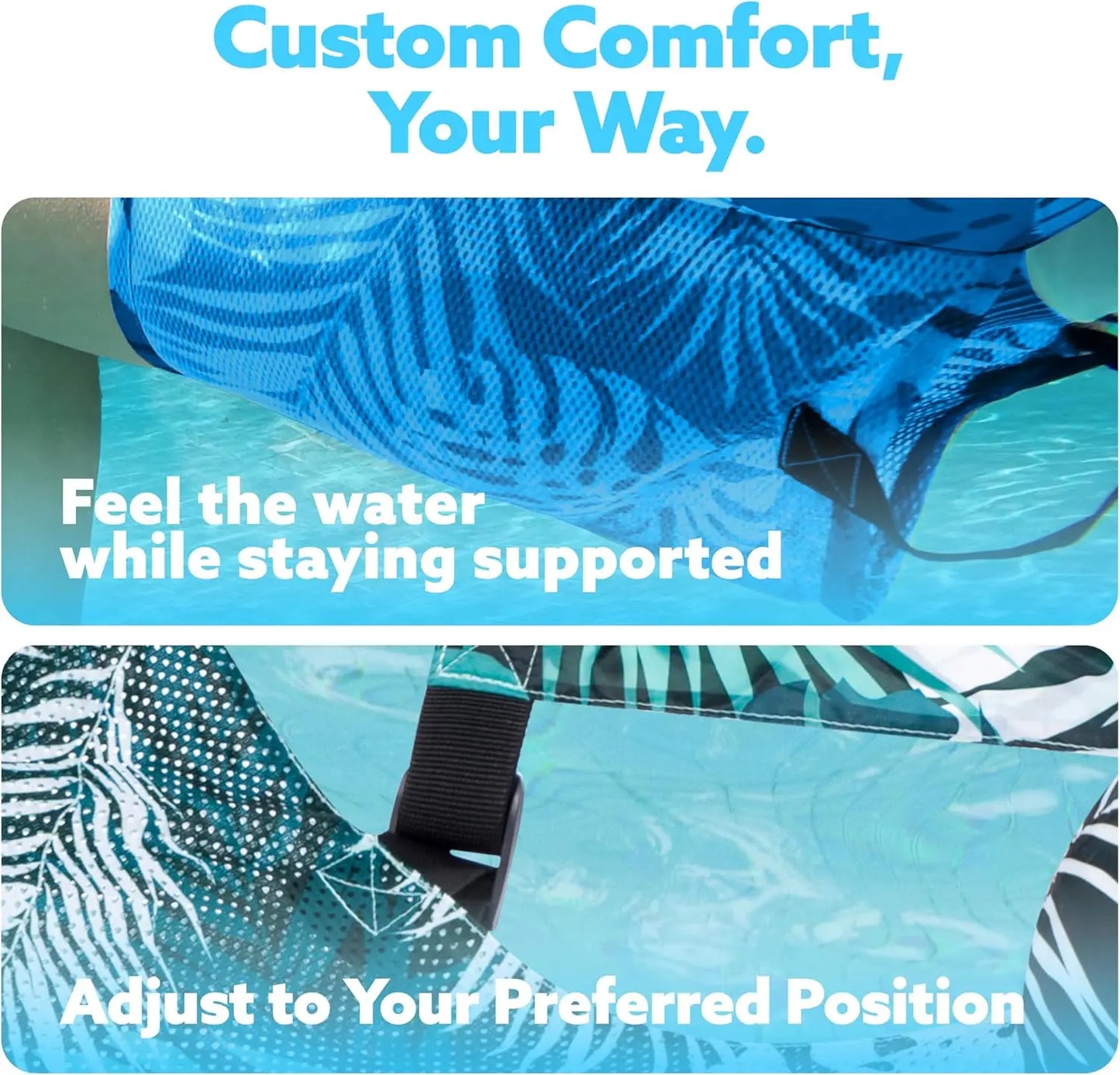 Inflatable Pool Float Chair – 2-Pack, Fabric Covered, Mesh Sling 🏖️🪑