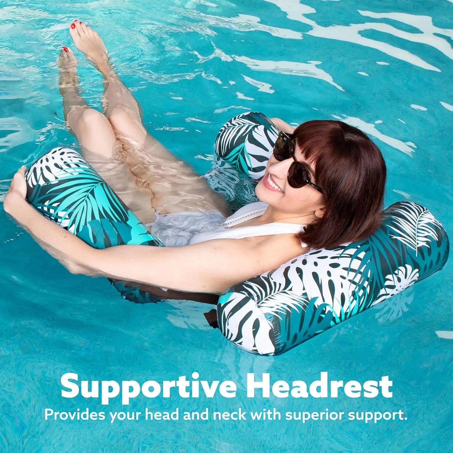Inflatable Pool Float Chair – 2-Pack, Fabric Covered, Mesh Sling 🏖️🪑