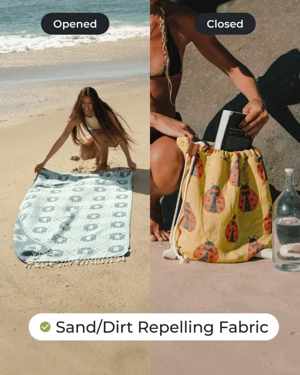 2-in-1 Towel & Backpack Combo – 100% Organic Cotton, Sand-Resistant, Quick-Drying 🏖️🎒