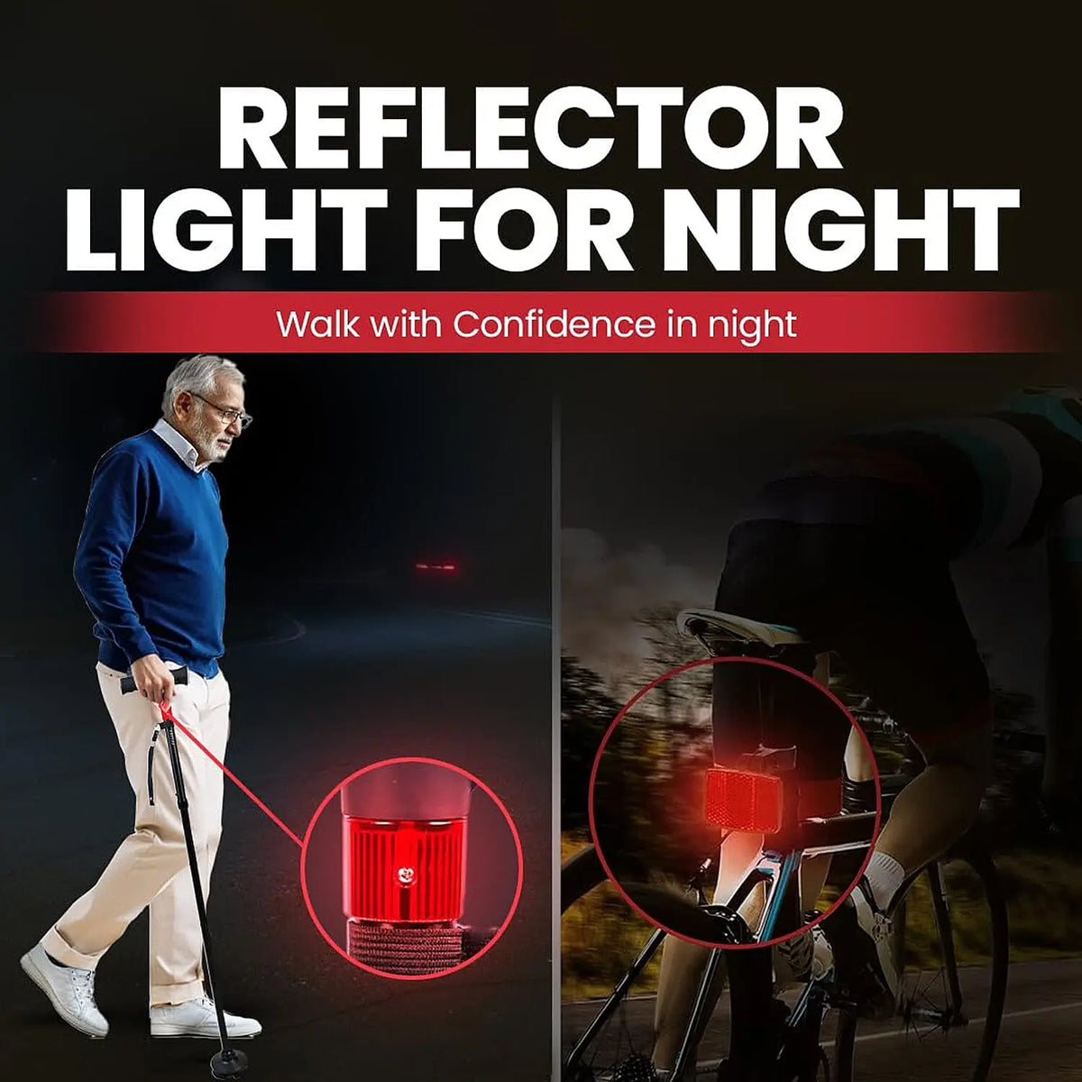 Multifunctional Folding Cane For Elderly With Light & Emergency Alarm