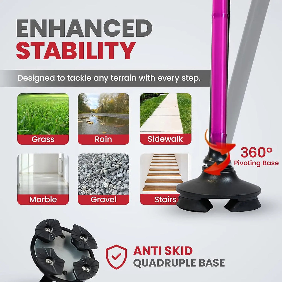 Multifunctional Folding Cane For Elderly With Light & Emergency Alarm
