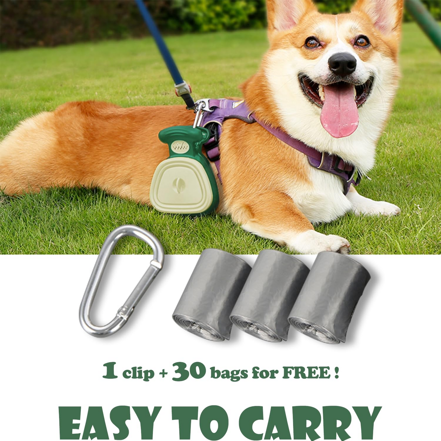 Clip-On Poop Scooper – Foldable, Pocket-Sized, Bag Dispenser Included 🐾🧹