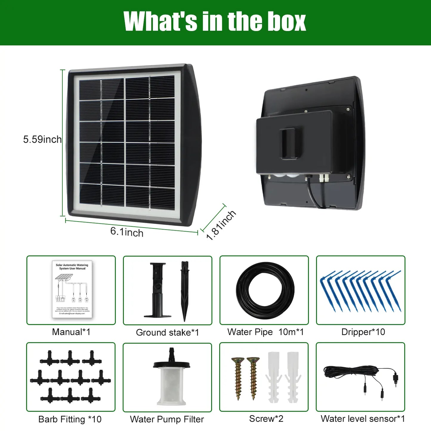 Solar Automatic Drip Irrigation Kit System –&Self-Watering Device for 10 or 20,30 Pots 🪴☀️💧