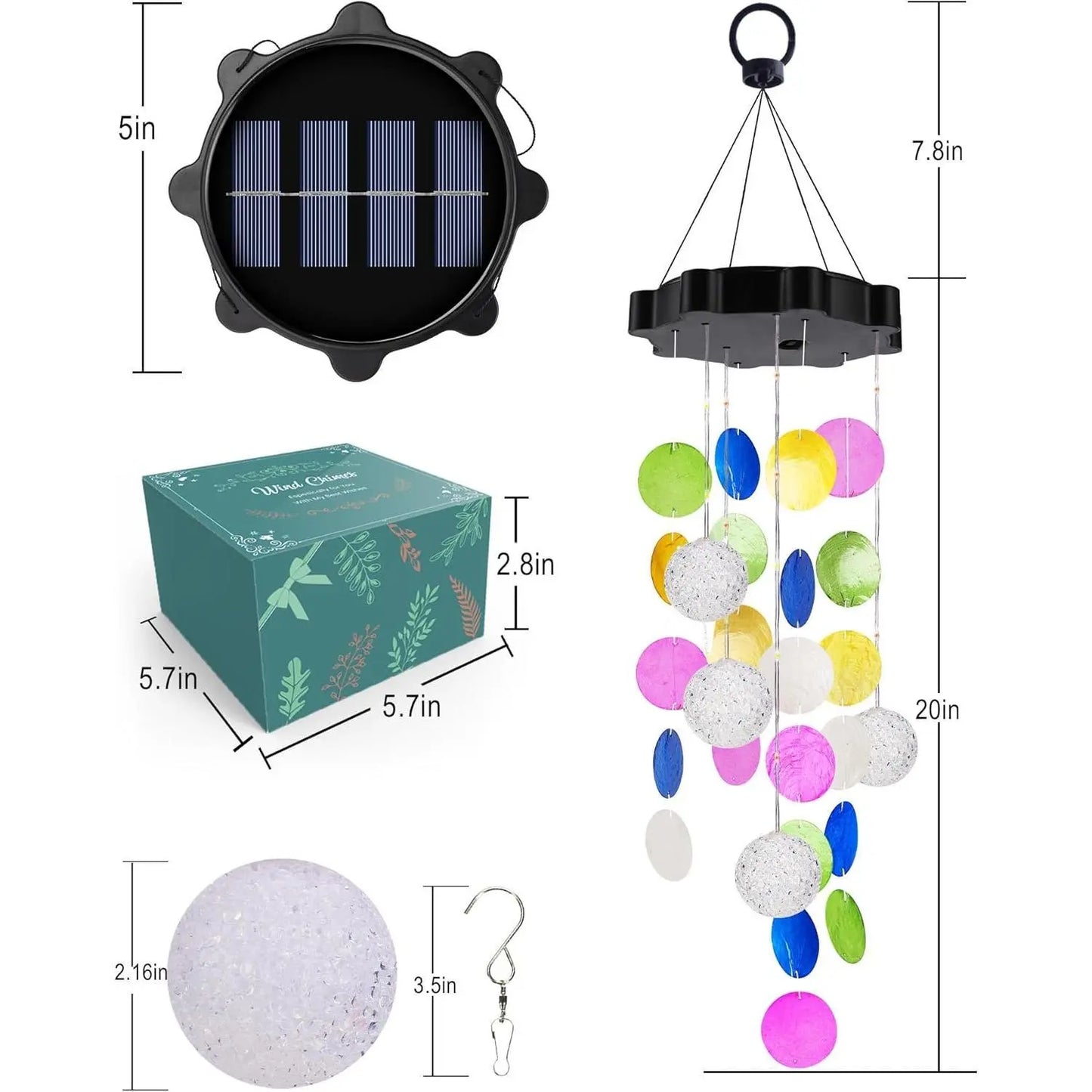 Solar Seashell Wind Chime – Natural Shells, 2 Lighting Modes, Gift-Ready 🐚☀️