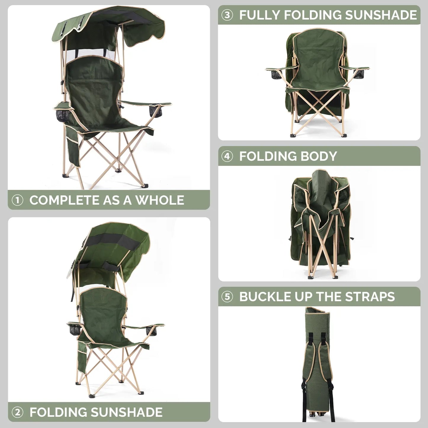 Foldable Canopy Camping Chair🏕️🪑☀️