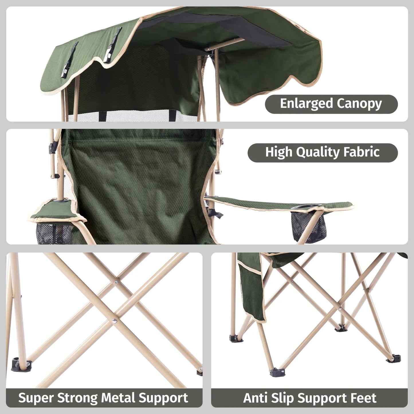Foldable Canopy Camping Chair🏕️🪑☀️