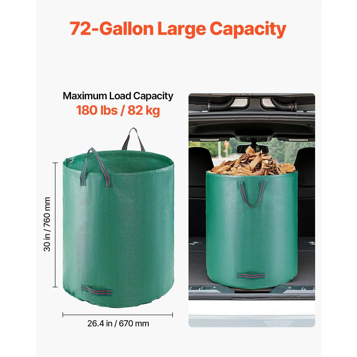 5-Pack 72 Gallon Reusable Yard Waste Bags🍂🌿