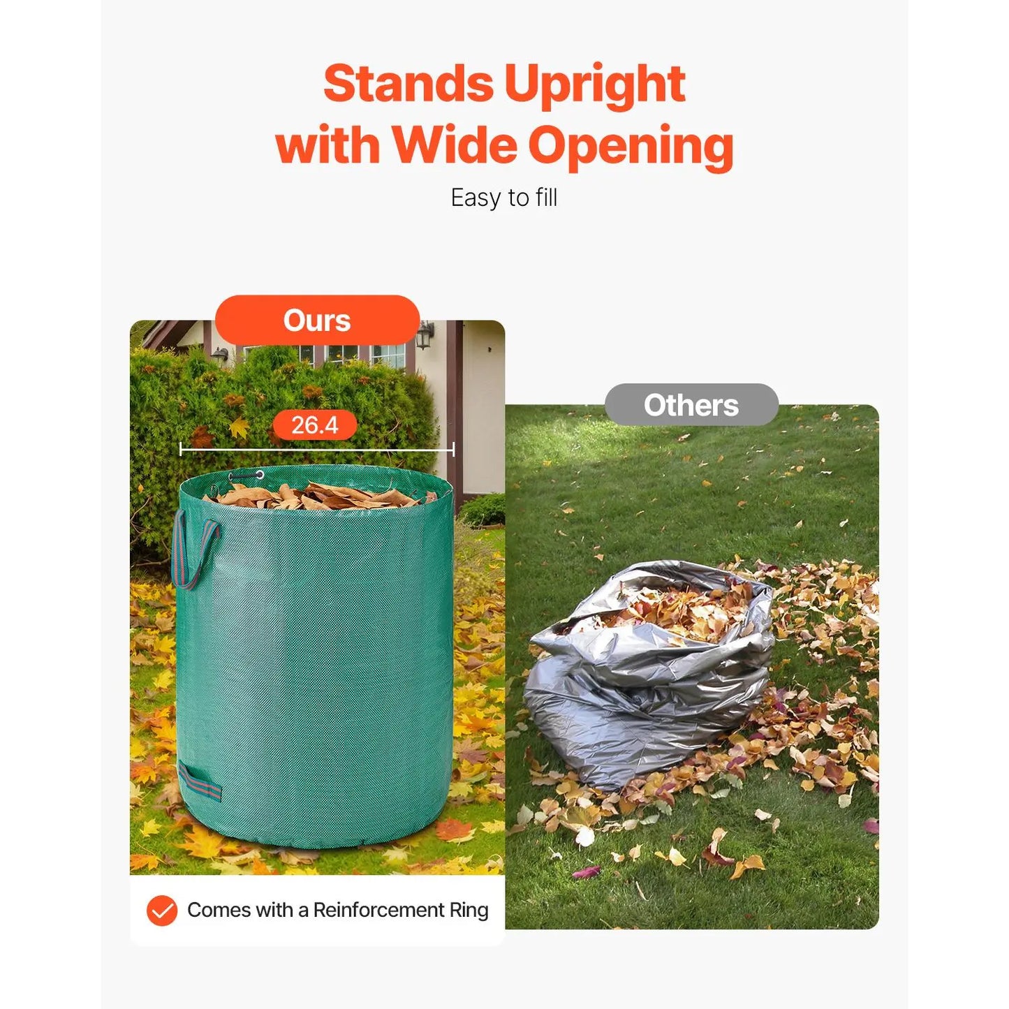 5-Pack 72 Gallon Reusable Yard Waste Bags🍂🌿