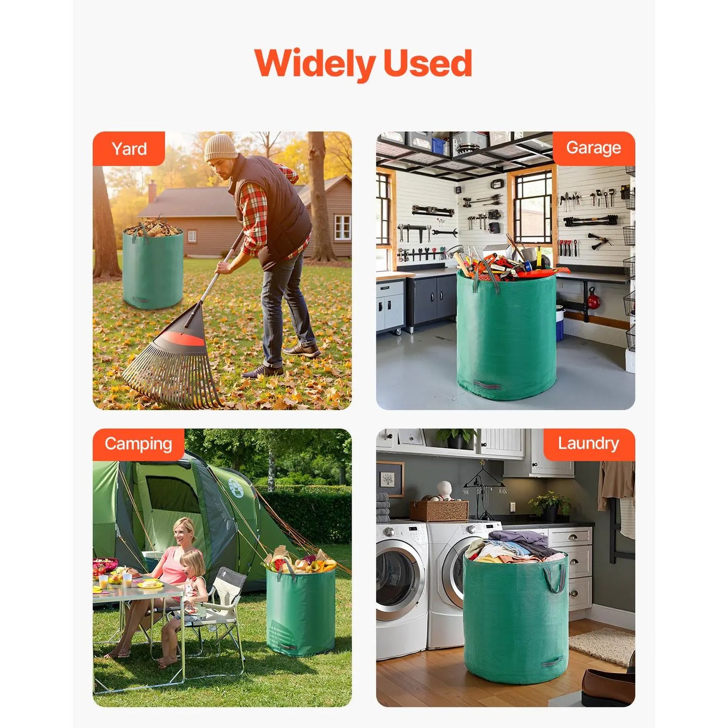 5-Pack 72 Gallon Reusable Yard Waste Bags🍂🌿
