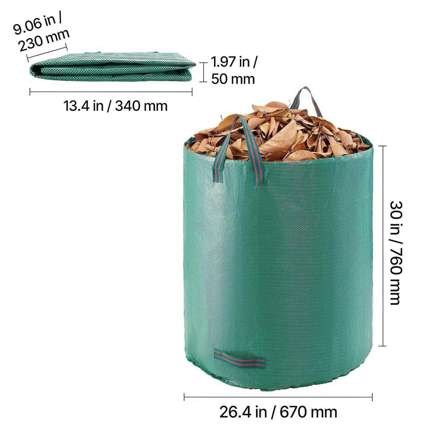 5-Pack 72 Gallon Reusable Yard Waste Bags🍂🌿