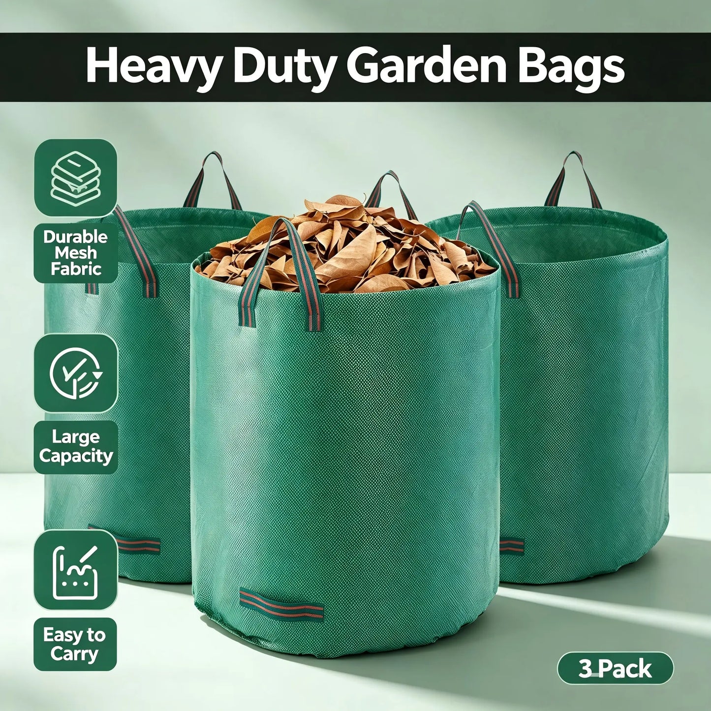 5-Pack 72 Gallon Reusable Yard Waste Bags🍂🌿