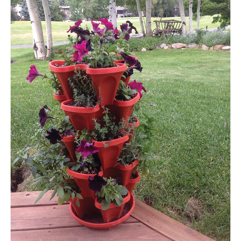 Vertical Planter Tower – Grow 16 Plants in Just 1 Square Foot, Self-Watering🌱🍓