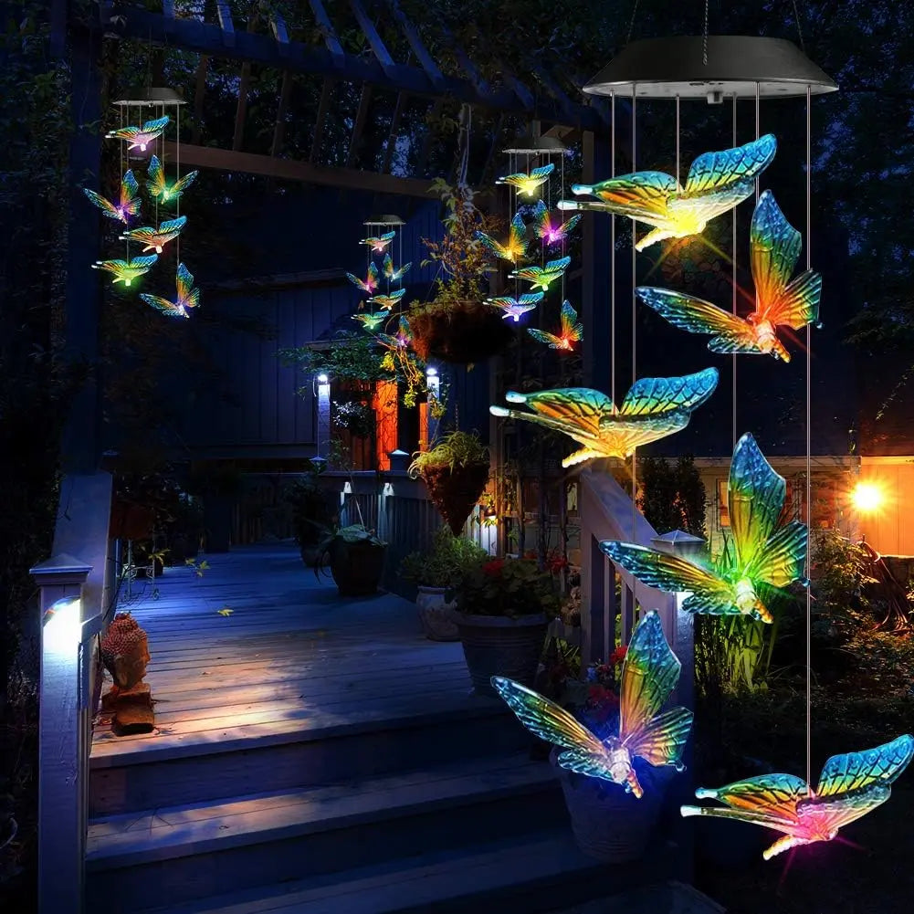 Solar Hydrangea Ball Wind Chime – 7 Color Changing Lights, IP65 Waterproof 🌸🔮