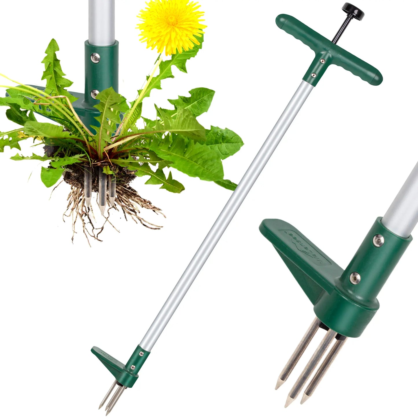 Walensee Garden Stand-Up Weeder Tool – 39" Long Handle, 3-Claw Stainless Steel Head 🌱🛠️
