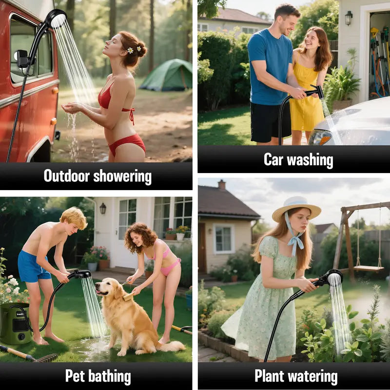 Portable Camping Shower Set  🚿🏕️🔋