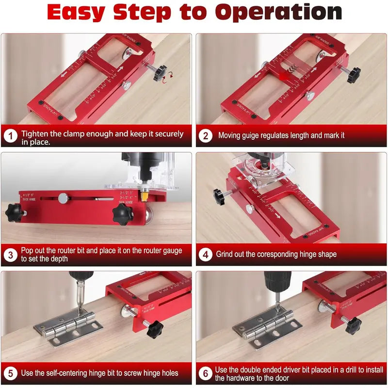 Door Hinge Jig – Aluminum Template Kit for Router🚪🔧