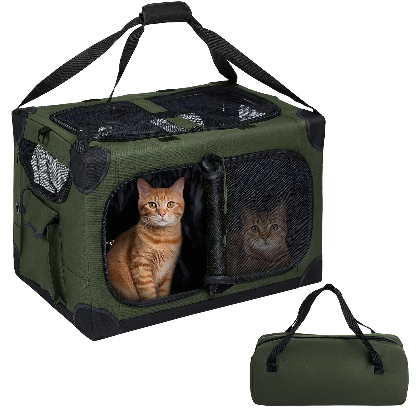 Extra Large Cat Carrier for 2 Cats – XL Soft-Sided, Foldable, with Removable Divider 🐱🚗🧳