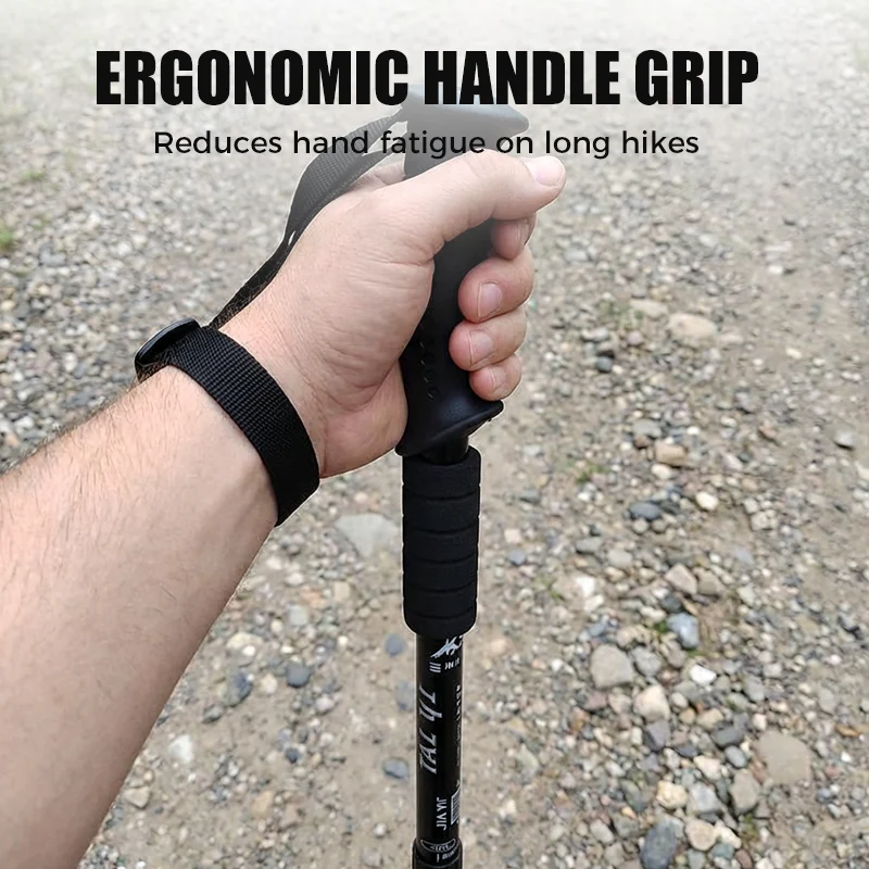 Adjustable Aluminum Alloy Trekking Pole – Shock-Absorbing, 6160 Aviation Grade 🏔️