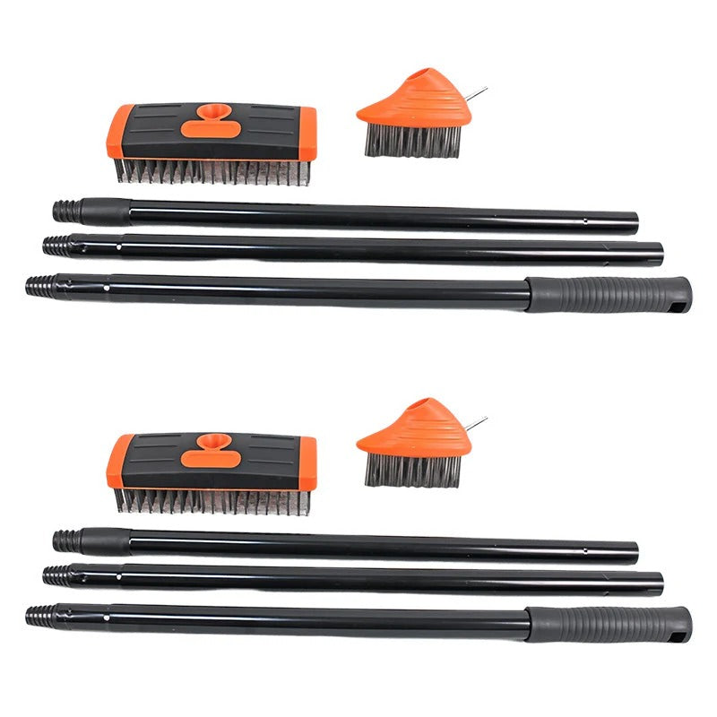 3-in-1 Weed Wire Brush Set – Steel Bristles, Extendable Handle 🧹🌿