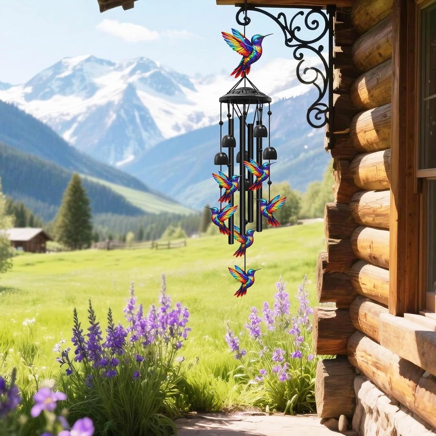 Vintage Hand-Painted Wind Chime – Crystal Clear Tones, Weather-Resistant 🎐🌸