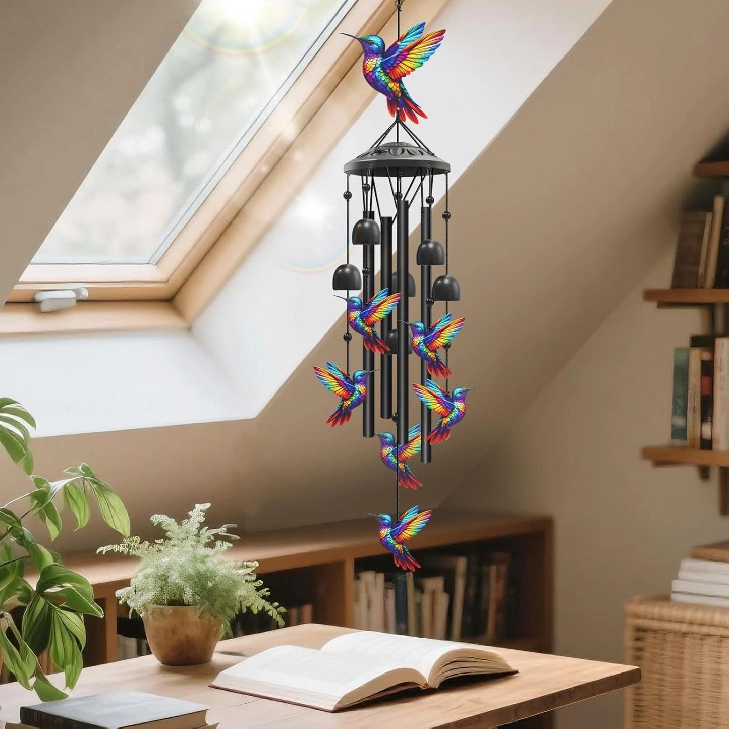 Vintage Hand-Painted Wind Chime – Crystal Clear Tones, Weather-Resistant 🎐🌸