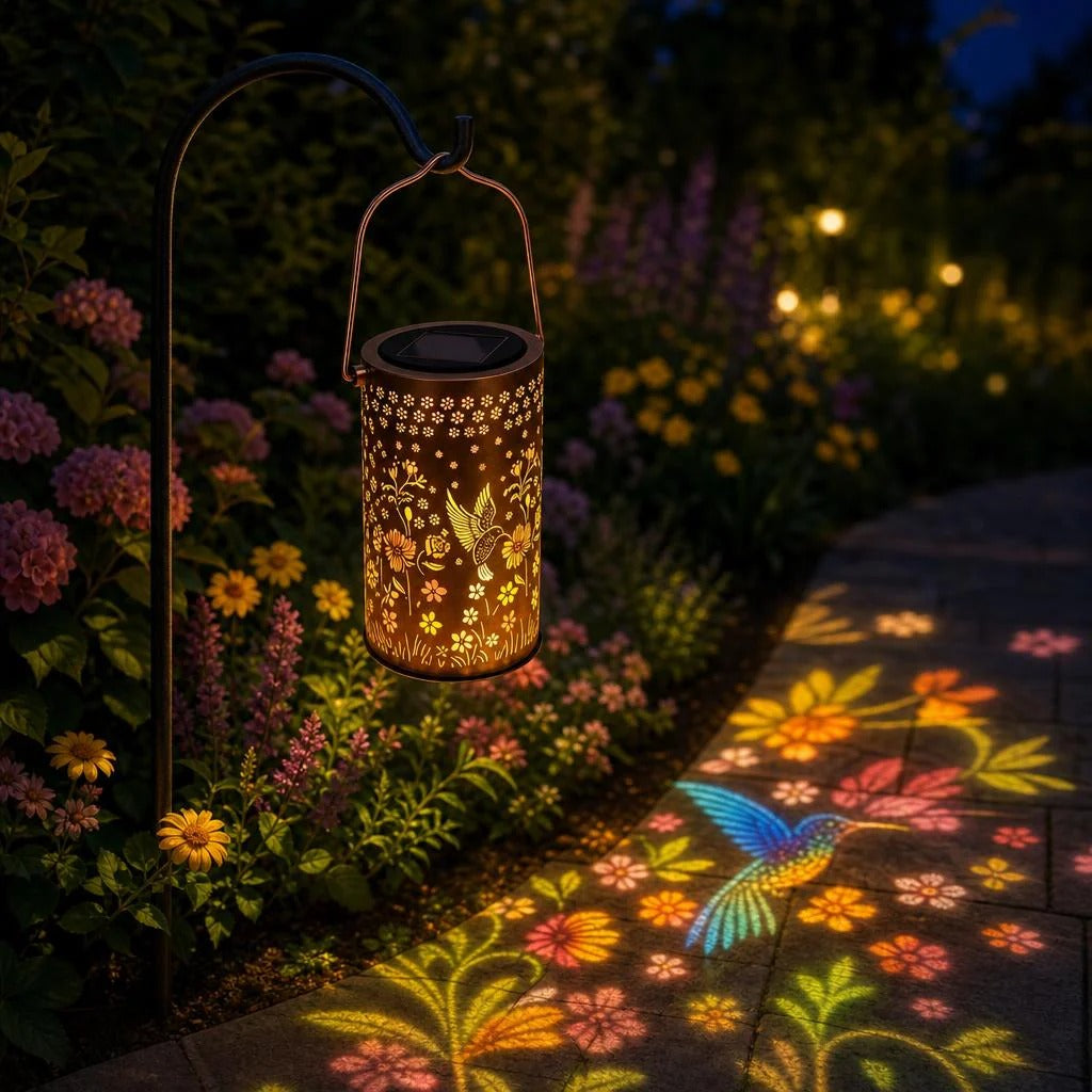 Solar Hummingbird Lantern – Multicolored Glow, Waterproof 🐦🌈