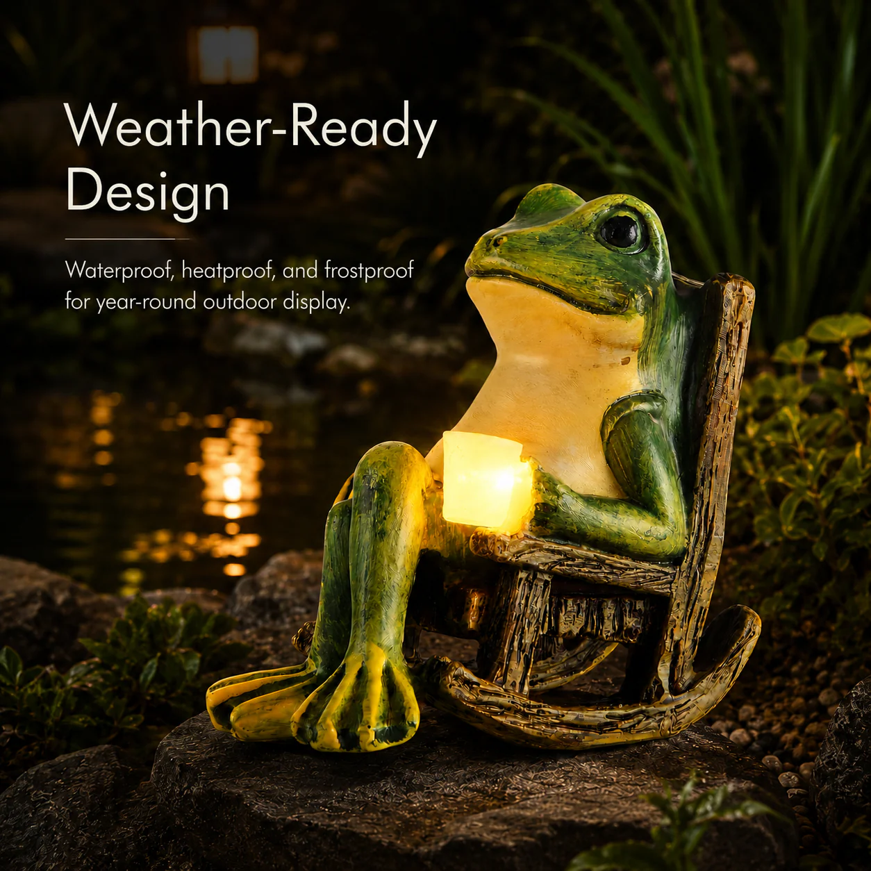 Solar Frog Decor – Whimsical Glow for Indoors &Out 🐸☀️