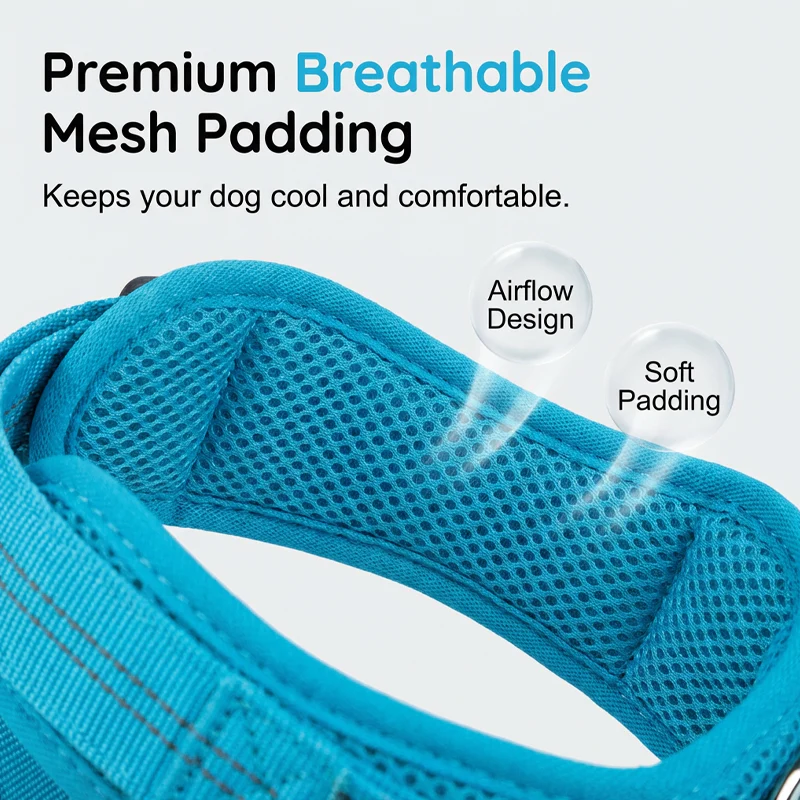 No-Pull Dog Harness – Breathable Mesh, Alloy Rings, Quick-Release Buckle 🦮