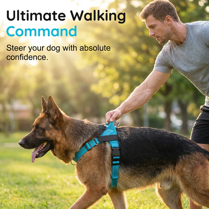 No-Pull Dog Harness – Breathable Mesh, Alloy Rings, Quick-Release Buckle 🦮