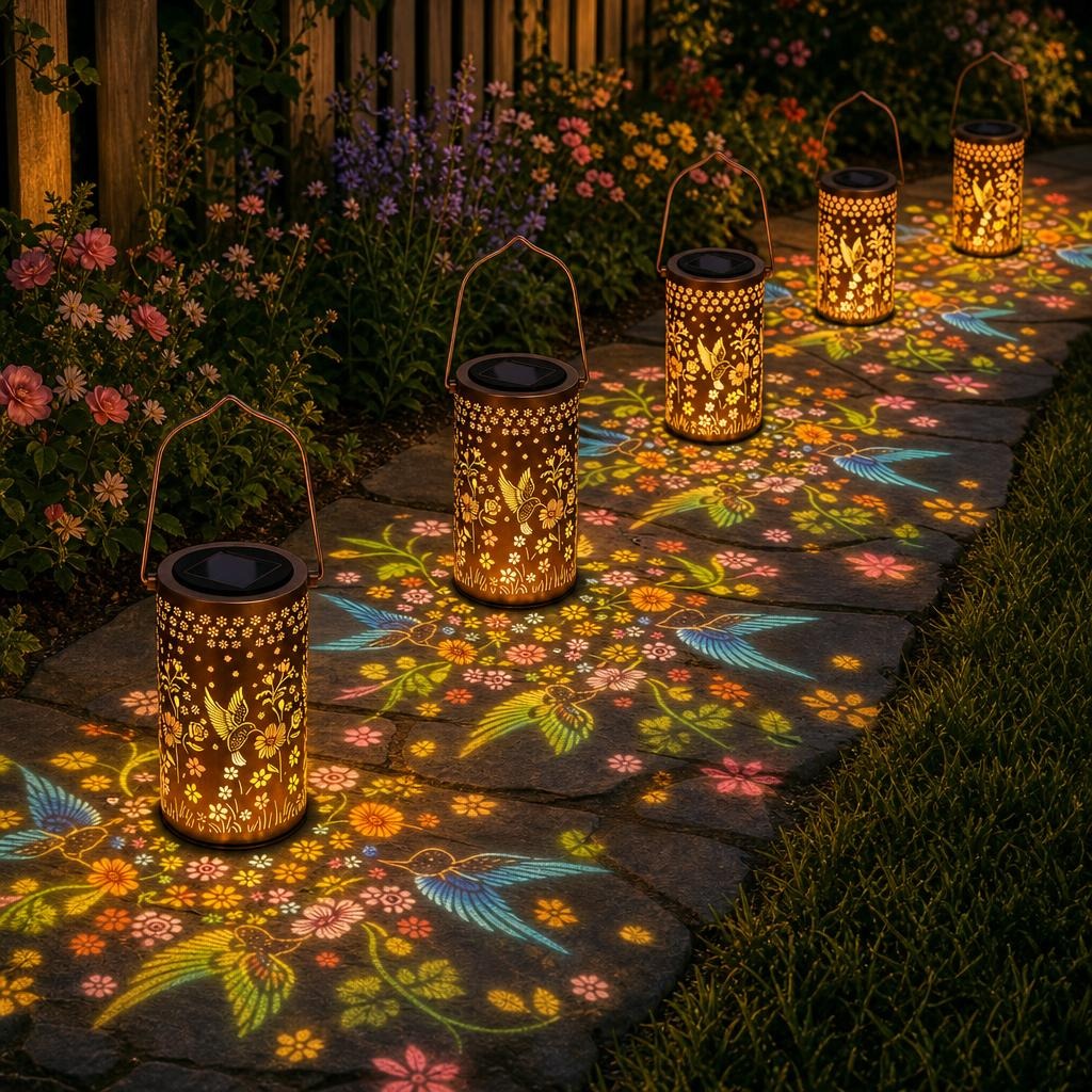 Solar Hummingbird Lantern – Multicolored Glow, Waterproof 🐦🌈