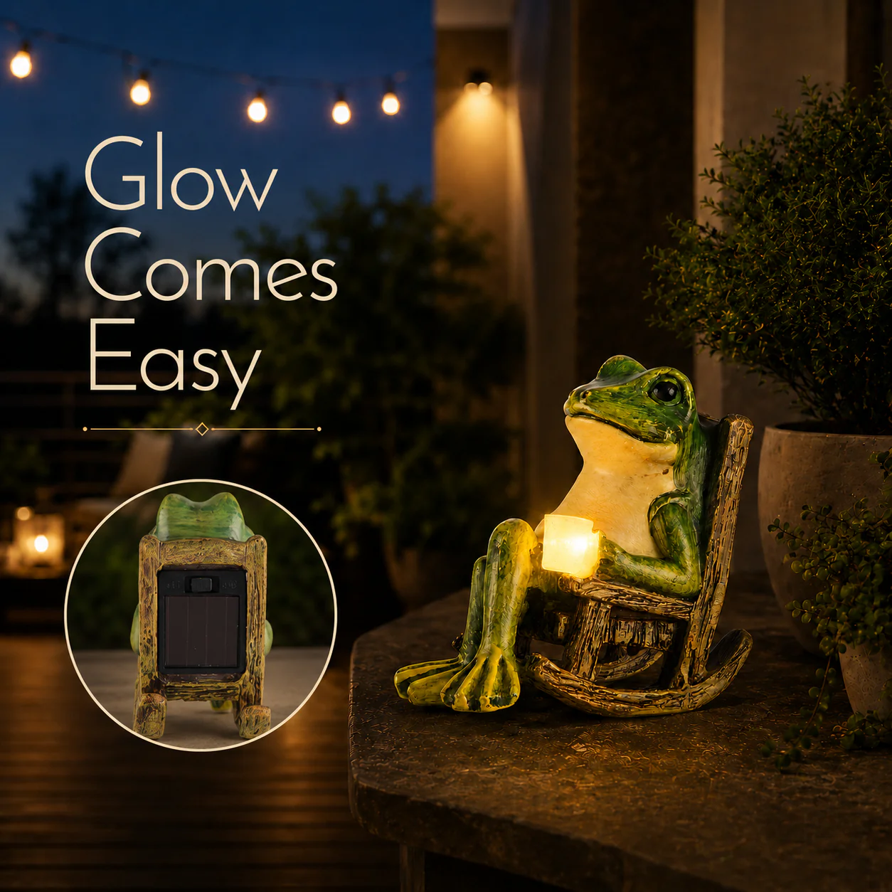 Solar Frog Decor – Whimsical Glow for Indoors &Out 🐸☀️