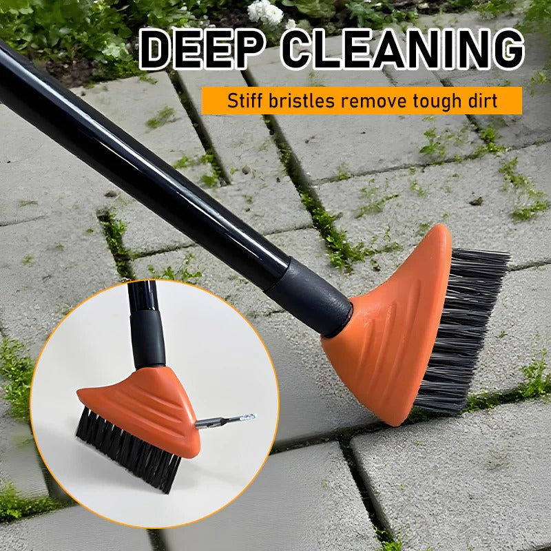 3-in-1 Weed Wire Brush Set – Steel Bristles, Extendable Handle 🧹🌿