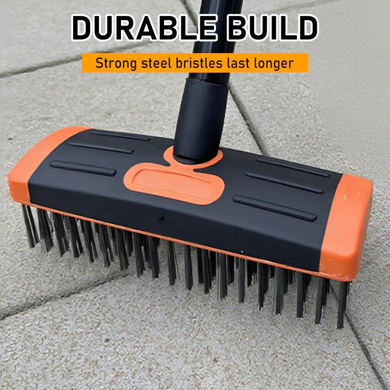 3-in-1 Weed Wire Brush Set – Steel Bristles, Extendable Handle 🧹🌿