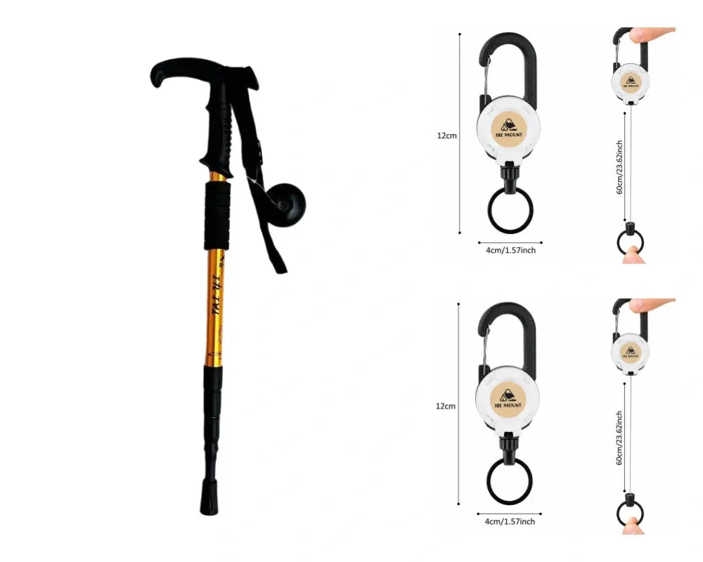 Adjustable Aluminum Alloy Trekking Pole – Shock-Absorbing, 6160 Aviation Grade 🏔️