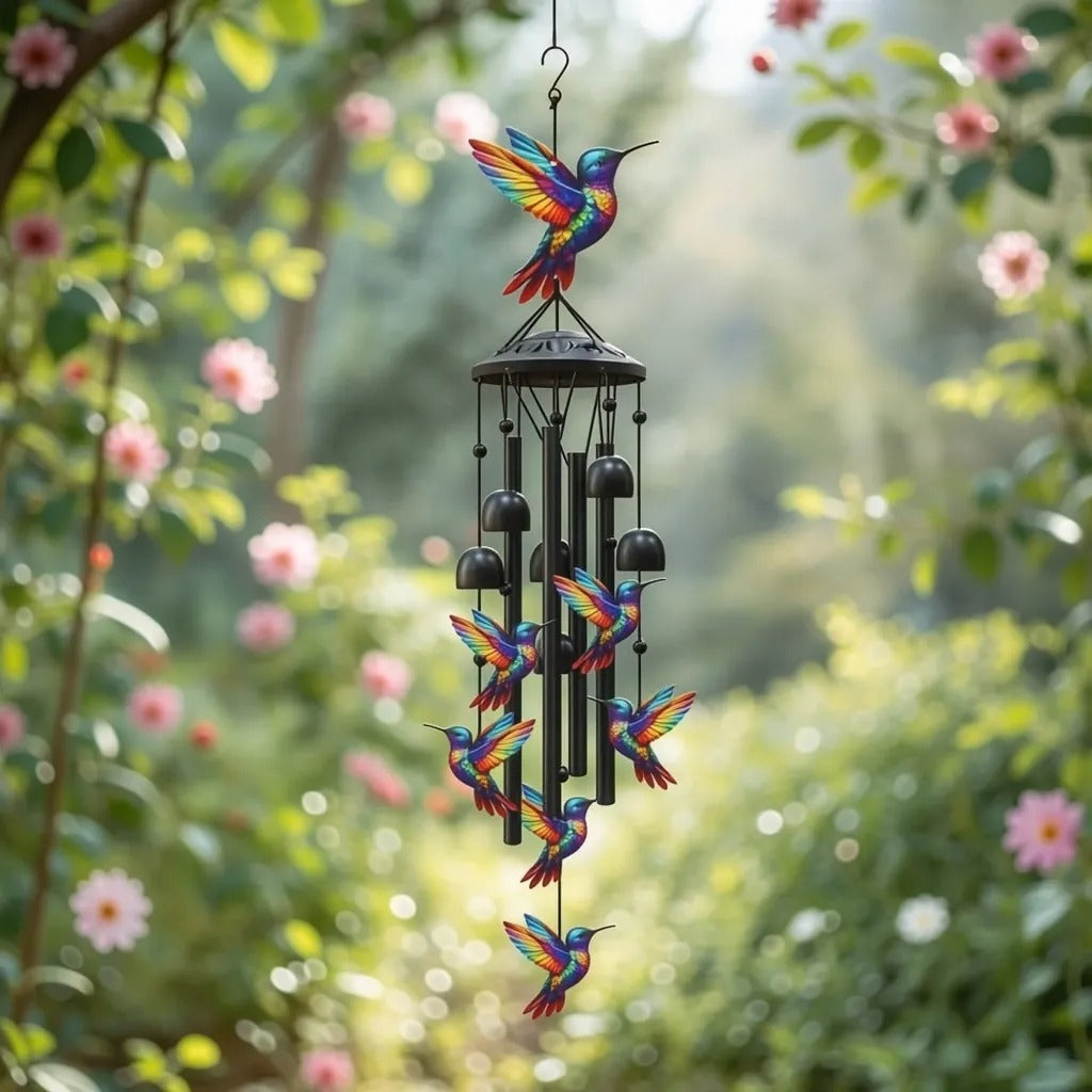 Vintage Hand-Painted Wind Chime – Crystal Clear Tones, Weather-Resistant 🎐🌸