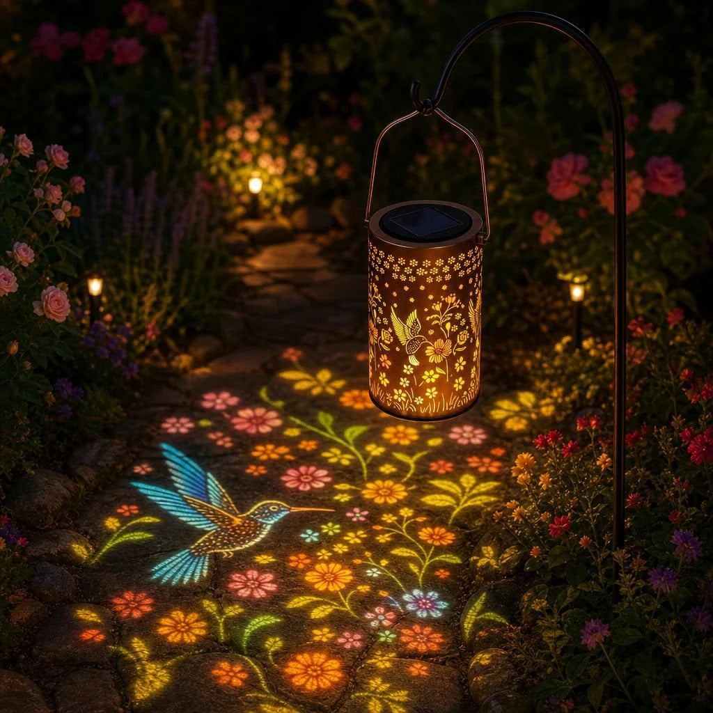 Solar Hummingbird Lantern – Multicolored Glow, Waterproof 🐦🌈
