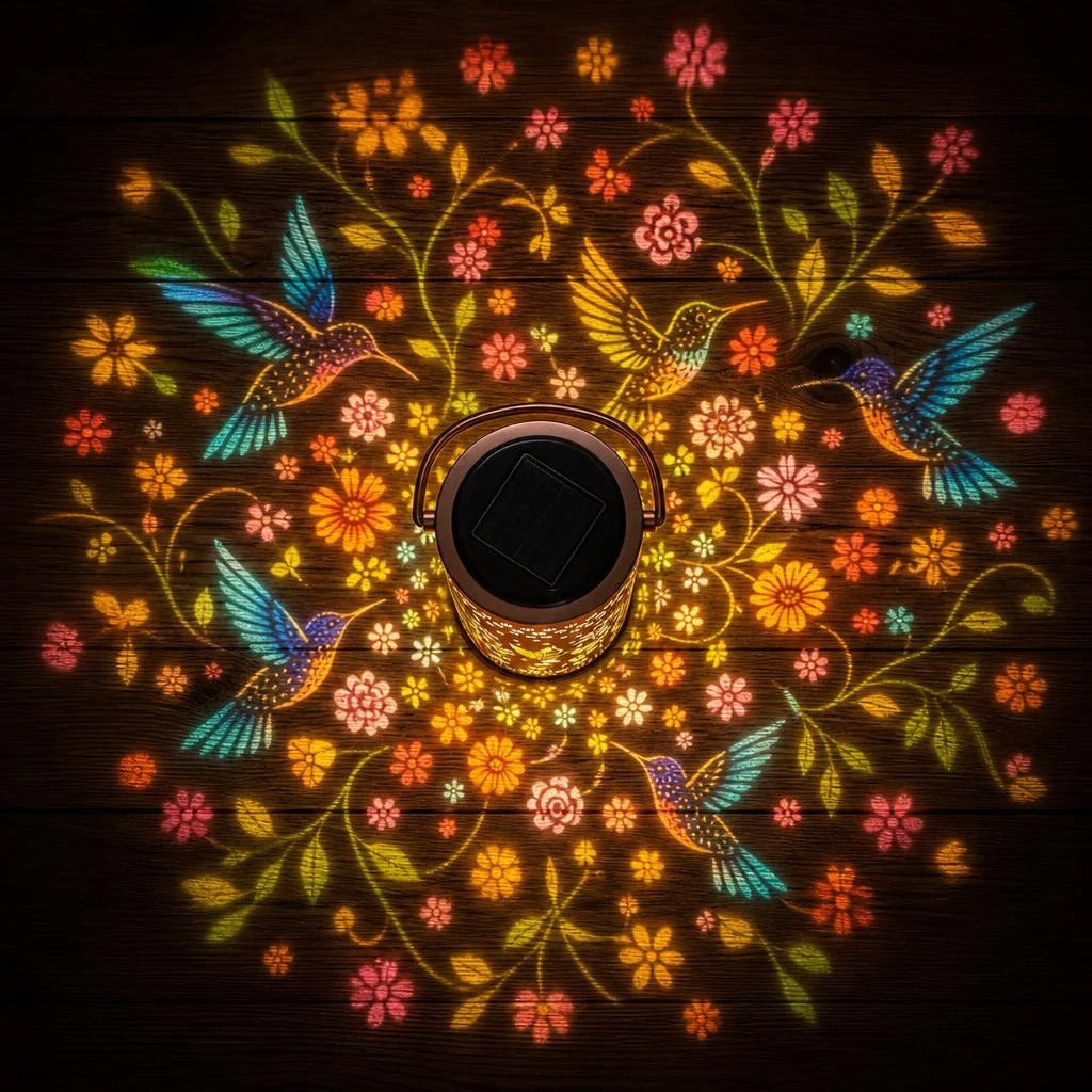 Solar Hummingbird Lantern – Multicolored Glow, Waterproof 🐦🌈