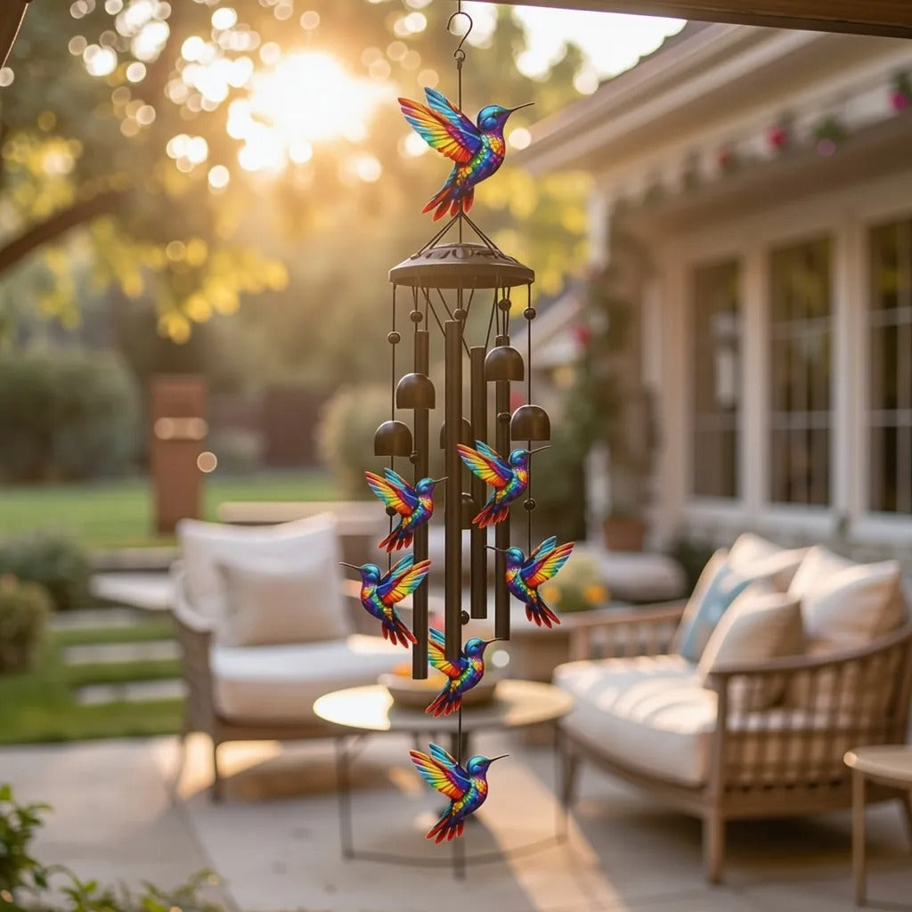 Vintage Hand-Painted Wind Chime – Crystal Clear Tones, Weather-Resistant 🎐🌸