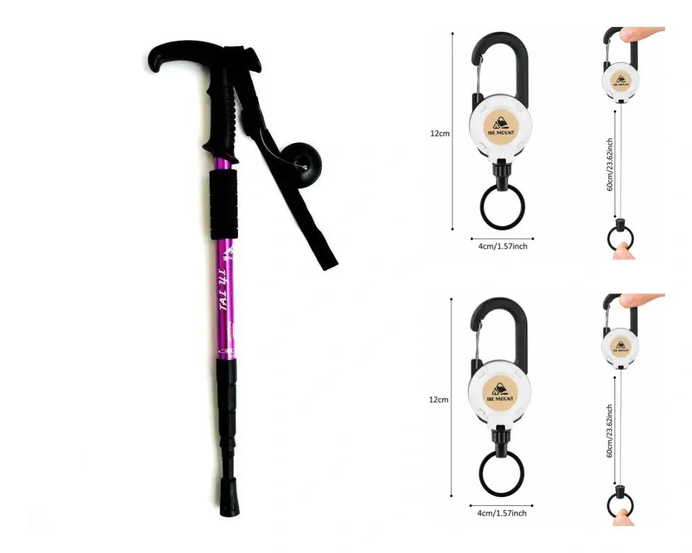 Adjustable Aluminum Alloy Trekking Pole – Shock-Absorbing, 6160 Aviation Grade 🏔️
