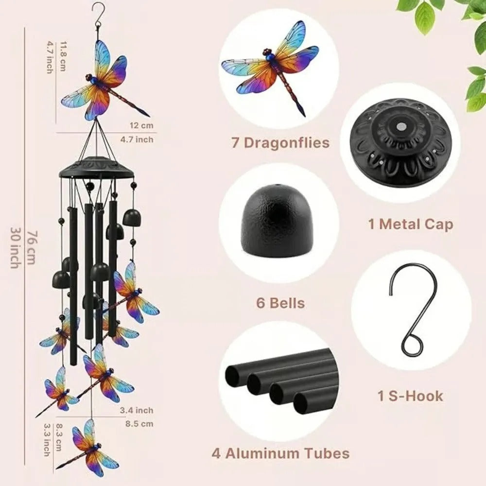 Vintage Hand-Painted Wind Chime – Crystal Clear Tones, Weather-Resistant 🎐🌸
