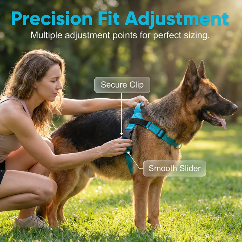 No-Pull Dog Harness – Breathable Mesh, Alloy Rings, Quick-Release Buckle 🦮