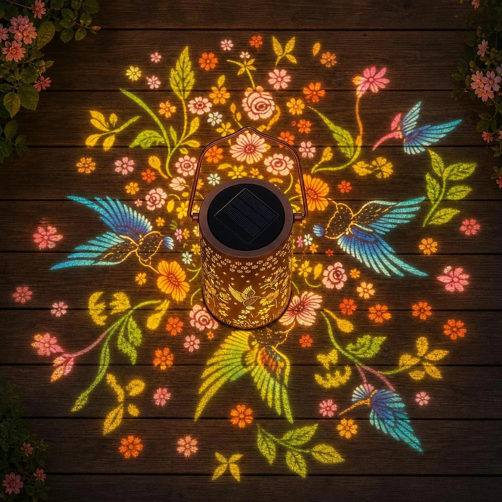 Solar Hummingbird Lantern – Multicolored Glow, Waterproof 🐦🌈