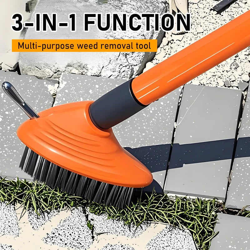 3-in-1 Weed Wire Brush Set – Steel Bristles, Extendable Handle 🧹🌿