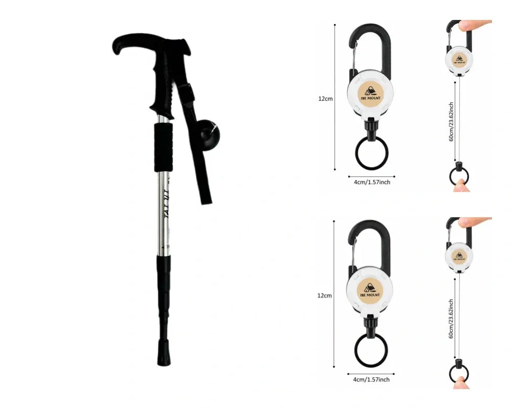 Adjustable Aluminum Alloy Trekking Pole – Shock-Absorbing, 6160 Aviation Grade 🏔️