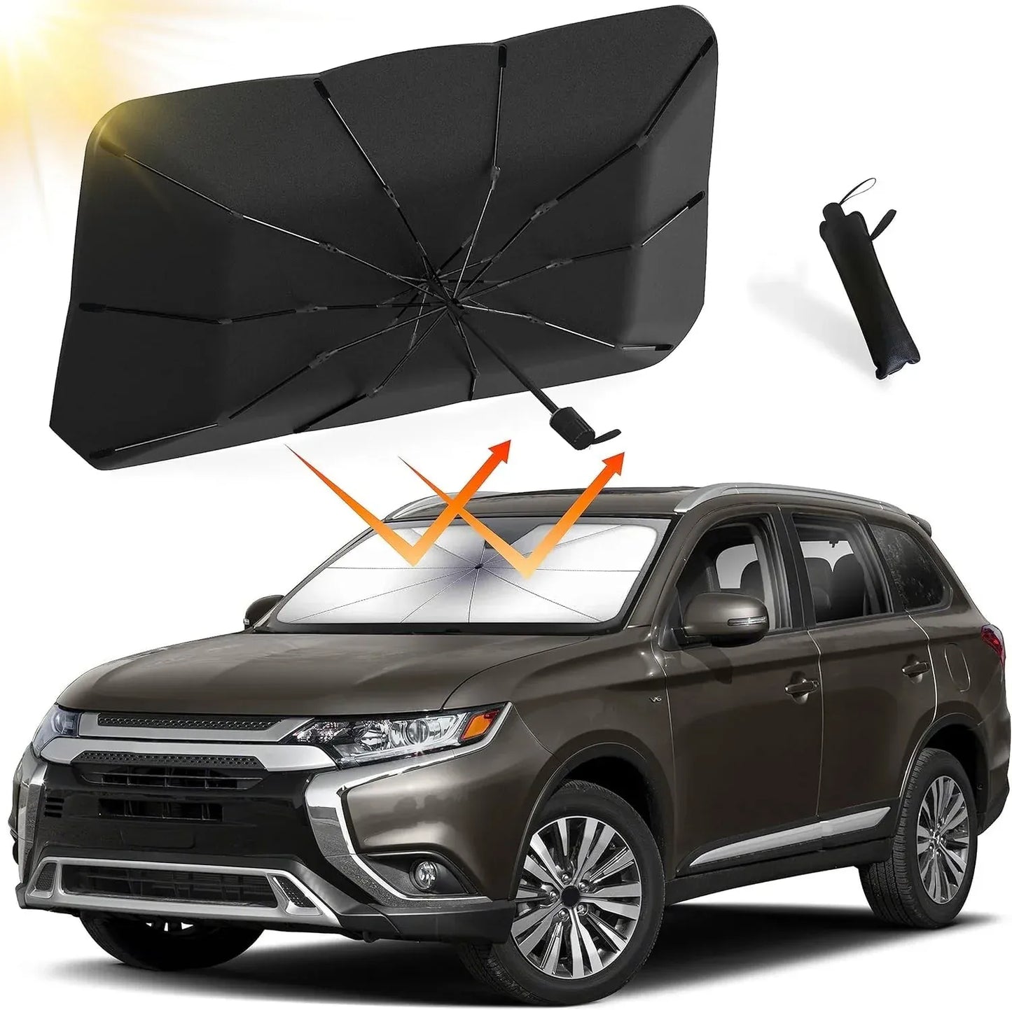 Foldable Car Windshield Sun Shade – Umbrella-Style, Instant Protection 🚗☀️